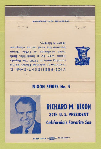Matchbook Cover - Richard Nixon RMS 1971 #5 40 Strike
