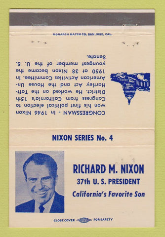 Matchbook Cover - Richard Nixon RMS 1971 #4 40 Strike