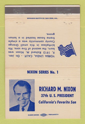 Matchbook Cover - Richard Nixon RMS 1971 #1 40 Strike