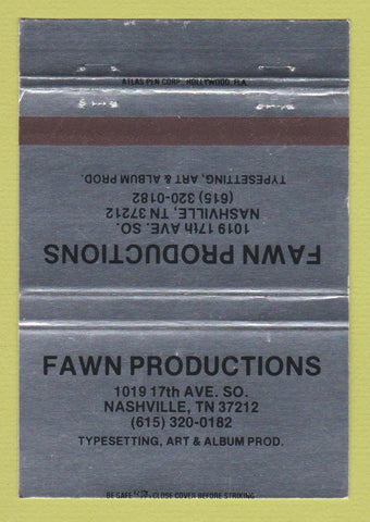 Matchbook Cover - Fawn Productions Typesetting Art Nashville tN 40 Strike