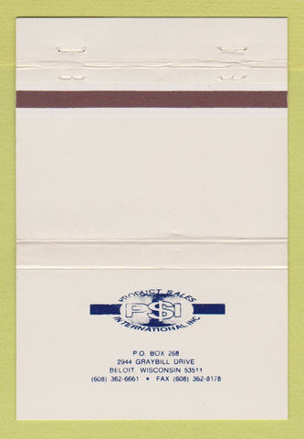 Matchbook Cover - Product Sales International Beloit WI 40 Strike