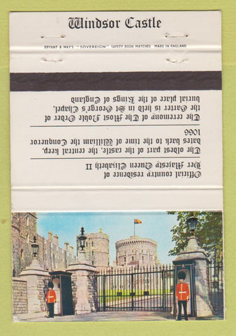 Matchbook Cover - Windsor Castle UK England 40 Strike