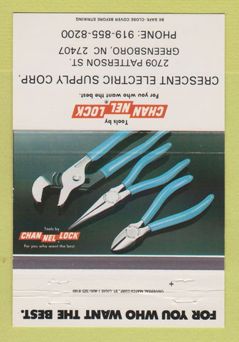 Matchbook Cover - Channel Lock Tools Greensboro NC 40 Strike