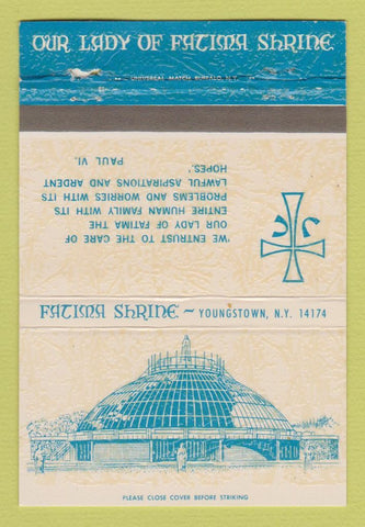 Matchbook Cover - Fatima Shrine Youngstown NY 40 Strike