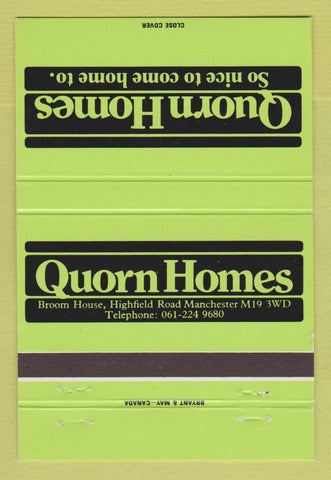 Matchbook Cover - Quorn Homes Manchester UK 40 Strike