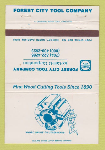 Matchbook Cover - Forest City Tool Hickory NC cutting 40 Strike
