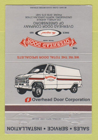 Matchbook Cover - Overhead Door Corp Greensboro NC 40 Strike