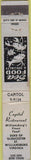 Matchbook Cover - Capitol Restaurant Williamsburg VA 10 Strike