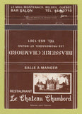 Matchbook Cover - Le Chateau Chambord Beloeil St Bruno WEAR 40 Strike