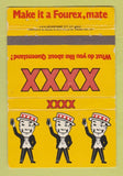 Matchbook Cover - XXXX Fourex Australia Liquor? WEAR 40 Strike