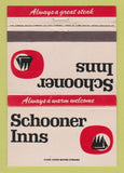 Matchbook Cover - Schooner Inns Dunstable Eastbourne Nottingham 40 Strike