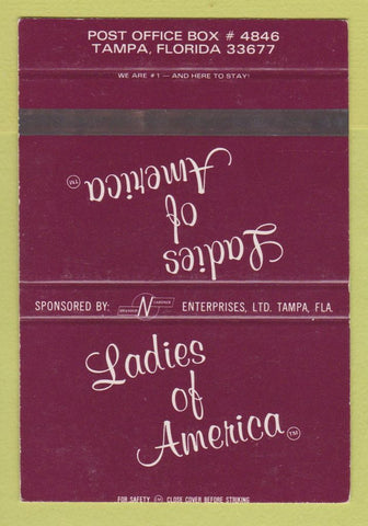 Matchbook Cover - Ladies of Amerca Tampa FL WEAR 40 Strike