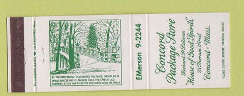 Matchbook Cover - Concord Package Store Concord MA Liquor