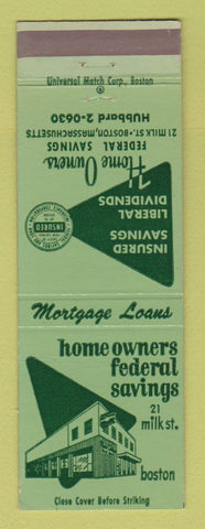 Matchbook Cover - Home Owners Federal Savings Boston MA