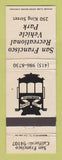 Matchbook Cover - San Francisco Recreational Vehicle Park CA WEAR