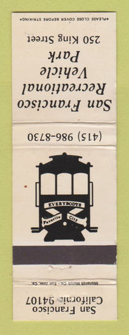 Matchbook Cover - San Francisco Recreational Vehicle Park CA WEAR