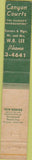 Matchbook Cover - Canyon Courts Snyder TX 10 Strike