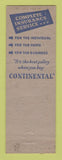 Matchbook Cover - Continental Insurance Bert Huber Mount Carroll IL