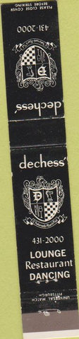 Matchbook Cover - Dechess Lounge 10 Strike