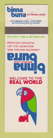 Matchbook Cover - Binna Mountain Lodge Burra Lamington National Park Australia