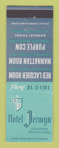 Matchbook Cover - Hotel Jermyn Scranton PA
