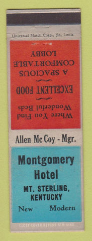 Matchbook Cover - Montgomery Hotel Mount Sterling KY