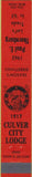 Matchbook Cover - Culver City Elks Lodge Los Angeles CA RMS 10 Strike