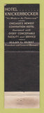 Matchbook Cover - Hotel Knickerbocker Chicago IL WEAR