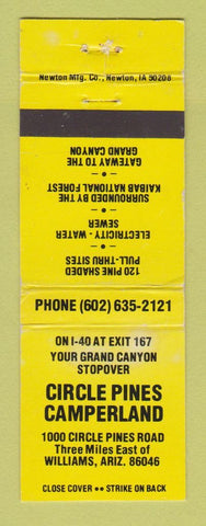 Matchbook Cover - Circle Pines Camping Williams AZ
