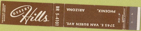 Matchbook Cover - Desert Hills Phoenix AZ 10 Strike