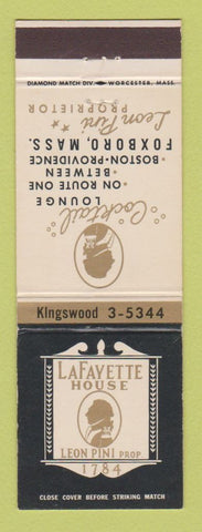 Matchbook Cover - Lafayette House Foxboro MA