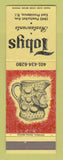 Matchbook Cover - Tobys Restaurants East Providence RI
