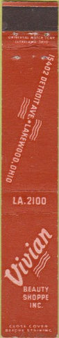 Matchbook Cover - Vivian Beauty Shoppe Lakewood OH 10 Strike