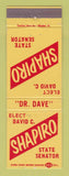 Matchbook Cover - David C Chapiro State Senator Election
