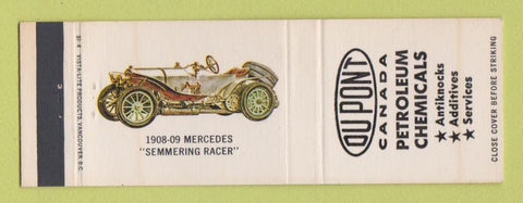 Matchbook Cover DuPont Canada Petroleum Chemical Antique Car 1908 Mercedes Racer