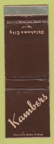 Matchbook Cover - Kambers Oklahoma City OK luggage WEAR