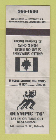 Matchbook Cover - Olympic 76 Restaurant Belleville ON