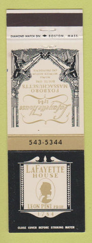 Matchbook Cover - Lafayette House Foxboro MA