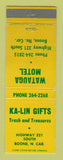 Matchbook Cover - Ka Lin Gifts Watauga Motel Boone NC