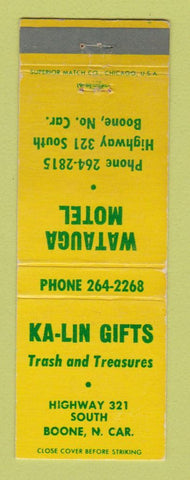 Matchbook Cover - Ka Lin Gifts Watauga Motel Boone NC