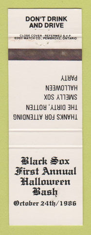 Matchbook Cover - Black Sox Halloween Bash 1986