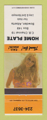 Matchbook Cover - Home Plate Bowden AB pinup
