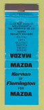 Matchbook Cover - Mazda Cars Flemington Australia Kernan WEAR