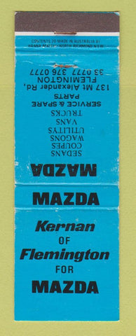 Matchbook Cover - Mazda Cars Flemington Australia Kernan WEAR