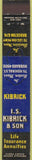 Matchbook Cover - Kibrick Insurance Brockton MA 10 Strike