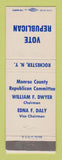 Matchbook Cover - Monroe County Republican Committee Rochester NY
