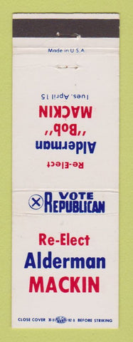 Matchbook Cover - Alderman Bob Mackin Election