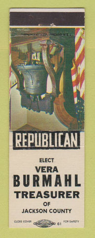 Matchbook Cover - Vera Burmahl Treasurer Election Jackson County