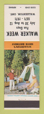 Matchbook Cover - Walkerton ON Walker Week 1971
