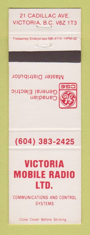 Matchbook Cover - Victoria Mobile Radio BC GE Canada